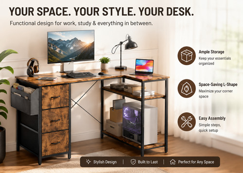 140cm corner desk - desk, with