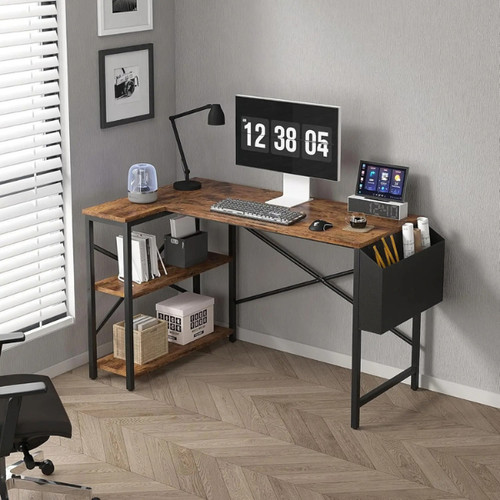 Shaped computer desk with - shaped,