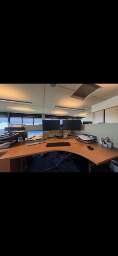Shaped corner office - office, desk