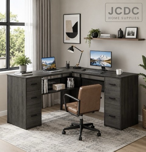 Shaped corner computer desk - l,