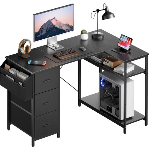 Shaped computer desk with - l,