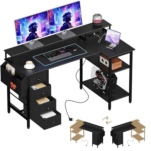 Corner gaming desk with - gaming,