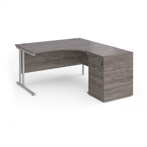 Grey shaped corner computer - l-shaped,
