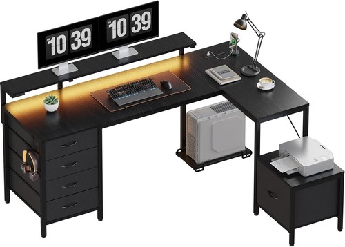 Shaped gaming desk - l, with