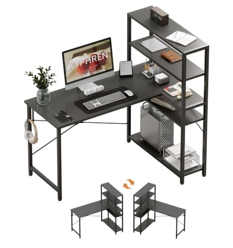 Shaped computer desk with - shaped,