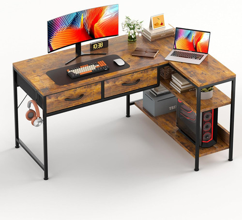 Shaped computer desk - l,