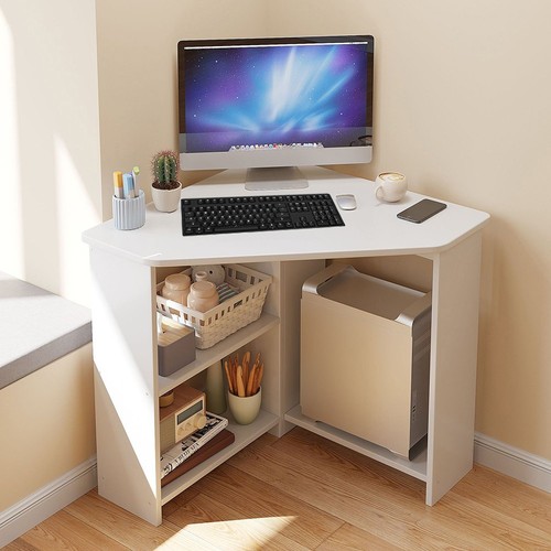 White wood office desk - white,